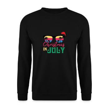 Lustiger Sommer Strandurlaub Weihnachten im Juli - Unisex Pullover - Schwarz - Vorne - Alina (178cm) & Michal (187cm)