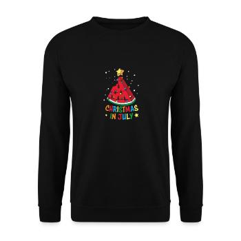 Drôle d’été Plage Vacances Melon d’eau Noël - Sweat-shirt Unisexe - noir - Devant - Alina (178cm) & Michal (187cm)