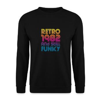 1982 Anniversaire rétro - Sweat-shirt Unisexe - noir - Devant - Alina (178cm) & Michal (187cm)