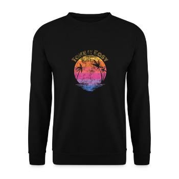 Cool Retro Design Summer Beach Palms Summer - Unisex Sweatshirt - black - Front - Alina (178cm) & Michal (187cm)