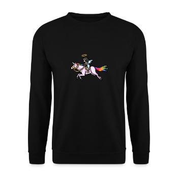 Pixelart Unicorn - Unisex Sweatshirt - black - Front - Alina (178cm) & Michal (187cm)