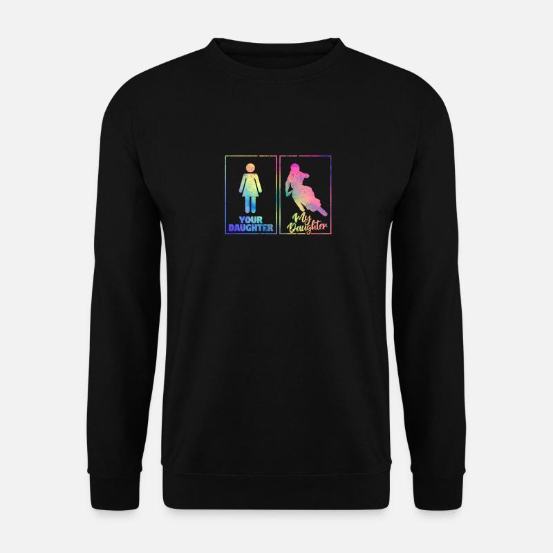 Lustiges Motocross Mama Papa Eltern Deine Tochter - Unisex Pullover - Schwarz