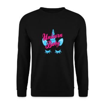Unicorn Baby Cool Unicorn Designs T-Shirt Present - Unisex Pullover - Schwarz - Vorne - Alina (178cm) & Michal (187cm)