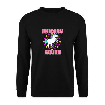 Unicorn Squad Awesome Dazzling T-Shirt Present - Unisex Sweatshirt - black - Front - Alina (178cm) & Michal (187cm)