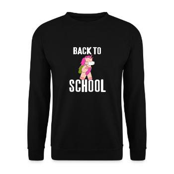 Back To School Cute Masked Unicorn Designs Present - Unisex Pullover - Schwarz - Vorne - Alina (178cm) & Michal (187cm)