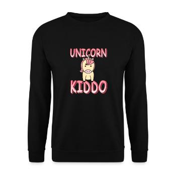 Unicorn Kiddo Cute Unicorn Designs T-Shirt Present - Unisex Pullover - Schwarz - Vorne - Alina (178cm) & Michal (187cm)