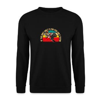 Motocross Enduro Biker When the dirt doesn't fly - Unisex Sweatshirt - black - Front - Alina (178cm) & Michal (187cm)