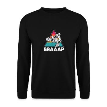 Vintage Dirt Bike Retro Sunset Dirtbike - Unisex Sweatshirt - black - Front - Alina (178cm) & Michal (187cm)
