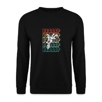 Vintage Dirt Bike Retro Sunset Dirtbike - Unisex Sweatshirt - black - Front - Alina (178cm) & Michal (187cm)