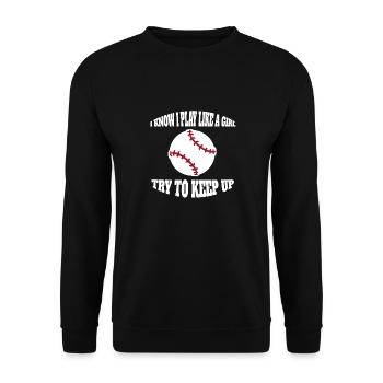 Baseball Amateur de baseball Femme Jeu de baseball - Sweat-shirt Unisexe - noir - Devant - Alina (178cm) & Michal (187cm)