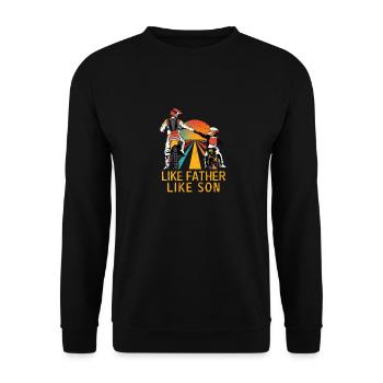 Moto Cross Braaap Dirt Bike Motocross Wie der Papa - Unisex Pullover - Schwarz - Vorne - Alina (178cm) & Michal (187cm)