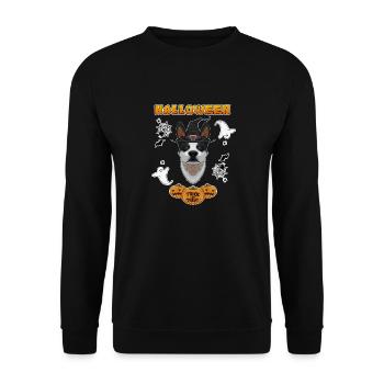 Joyeux Halloween I Amoureux des chiens I Bovins australiens - Sweat-shirt Unisexe - noir - Devant - Alina (178cm) & Michal (187cm)