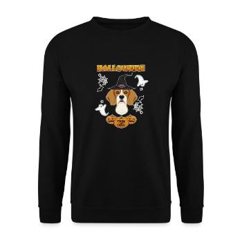 Happy Halloween I Dog Lover I Beagle - Unisex Sweatshirt - black - Front - Alina (178cm) & Michal (187cm)