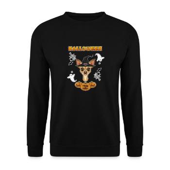 Happy Halloween I Dog Lover I Chihuahua - Unisex Sweatshirt - black - Front - Alina (178cm) & Michal (187cm)