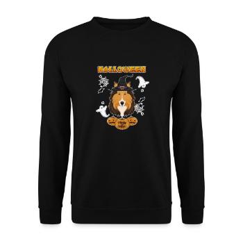 Happy Halloween I Dog Lover I Collie - Unisex Sweatshirt - black - Front - Alina (178cm) & Michal (187cm)