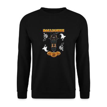 Happy Halloween I Dog Lover I Doberman - Unisex Sweatshirt - black - Front - Alina (178cm) & Michal (187cm)
