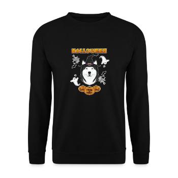 Happy Halloween I Dog Lover I Husky - Unisex Sweatshirt - black - Front - Alina (178cm) & Michal (187cm)