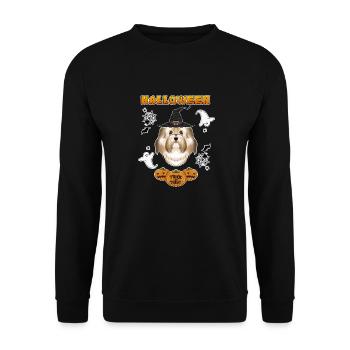 Happy Halloween I Dog Lover I Havanese - Unisex Sweatshirt - black - Front - Alina (178cm) & Michal (187cm)