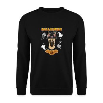 Happy Halloween I Dog Lover I Malinois - Unisex Sweatshirt - black - Front - Alina (178cm) & Michal (187cm)