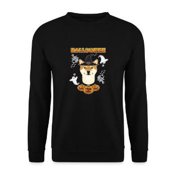 Joyeux Halloween I Amoureux des chiens I Shiba Inu - Sweat-shirt Unisexe - noir - Devant - Alina (178cm) & Michal (187cm)