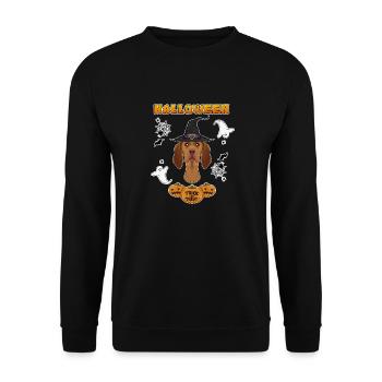 Joyeux Halloween I Dog Lover I Vizsla - Sweat-shirt Unisexe - noir - Devant - Alina (178cm) & Michal (187cm)