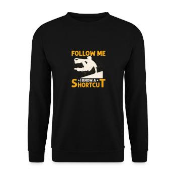 Follow Me I Know A Shortcut Free Running Parkour T - Unisex Pullover - Schwarz - Vorne - Alina (178cm) & Michal (187cm)