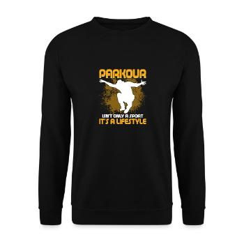 Parkour Isn't Only A Sport It's A Lifestyle Traceu - Unisex Pullover - Schwarz - Vorne - Alina (178cm) & Michal (187cm)