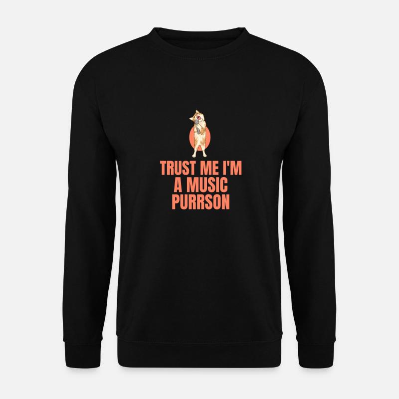 Lustige Tiermusik Katze - Unisex Pullover - Schwarz