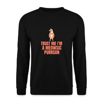 Music cat - Unisex Sweatshirt - black - Front - Alina (178cm) & Michal (187cm)