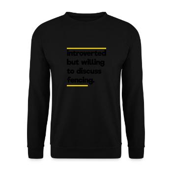 Fechten Geek - Unisex Pullover - Schwarz - Vorne - Alina (178cm) & Michal (187cm)
