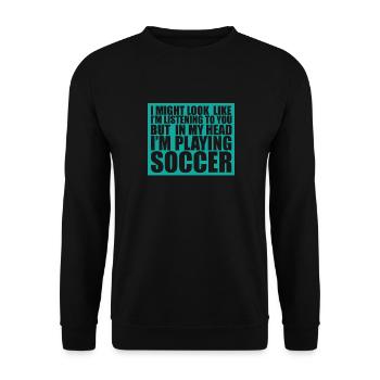 Fußballkopf - Unisex Pullover - Schwarz - Vorne - Alina (178cm) & Michal (187cm)