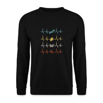 Entomology Entomologist Insects Bugs Heartbeat - Unisex Pullover - Schwarz - Vorne - Alina (178cm) & Michal (187cm)