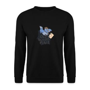 Old School Mail Bird Old School Mail Bird Geschenk - Unisex Pullover - Schwarz - Vorne - Alina (178cm) & Michal (187cm)
