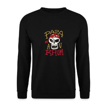 Papa au Rhum Papa au Rhum Geschenk Inspiration Lad - Unisex Pullover - Schwarz - Vorne - Alina (178cm) & Michal (187cm)