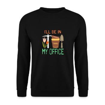 Je serai dans mon bureau Superbe t-shirt de jardinage - Sweat-shirt Unisexe - noir - Devant - Alina (178cm) & Michal (187cm)