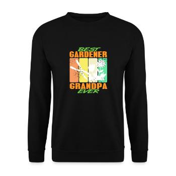 Retro Vintage Best Gardener Grandpa Ever Present - Unisex Pullover - Schwarz - Vorne - Alina (178cm) & Michal (187cm)