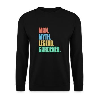 Un. Mythe. Pose. Jardinier. Jardinage rétro - Sweat-shirt Unisexe - noir - Devant - Alina (178cm) & Michal (187cm)