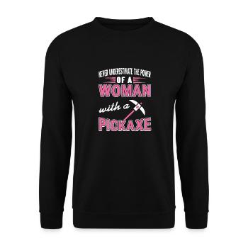 Le pouvoir d’une femme avec une pioche jardinage - Sweat-shirt Unisexe - noir - Devant - Alina (178cm) & Michal (187cm)