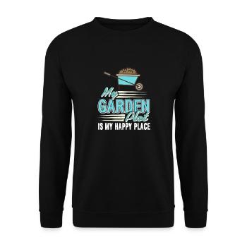 Ma parcelle de jardin est mon endroit heureux drôle jardinier - Sweat-shirt Unisexe - noir - Devant - Alina (178cm) & Michal (187cm)