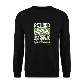 Retired Just Gonna Do Gardening Vintage T-Shirt - Unisex Pullover - Schwarz - Vorne - Alina (178cm) & Michal (187cm)
