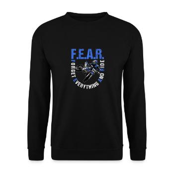 Fear Dirtbike Motocross Forget it all - Unisex Sweatshirt - black - Front - Alina (178cm) & Michal (187cm)