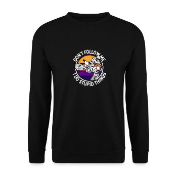Ne me suivez pas, je fais des choses stupides drôles - Sweat-shirt Unisexe - noir - Devant - Alina (178cm) & Michal (187cm)
