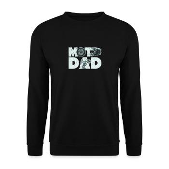 Moto Papa Drôle Dirt Bike Motocross Papa Fête des Pères - Sweat-shirt Unisexe - noir - Devant - Alina (178cm) & Michal (187cm)
