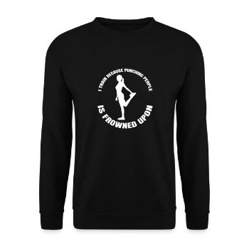 Jogger Training Cardio run run fit jogging - Unisex Sweatshirt - black - Front - Alina (178cm) & Michal (187cm)