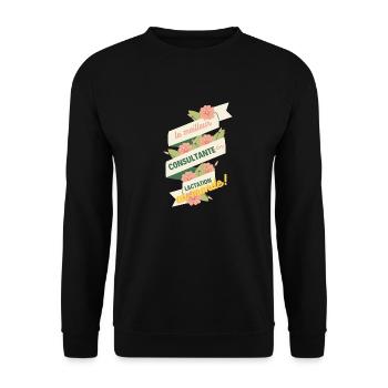 Lactation consultant breastfeeding support IBCLC - Unisex Sweatshirt - black - Front - Alina (178cm) & Michal (187cm)