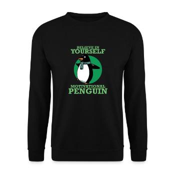 Penguin inspiriert - Unisex Pullover - Schwarz - Vorne - Alina (178cm) & Michal (187cm)