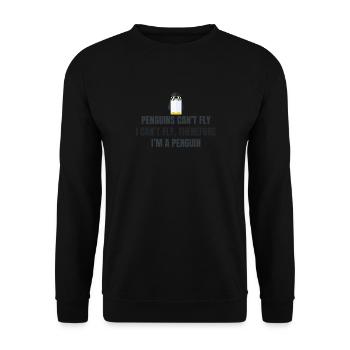 Pinguin-Natur - Unisex Pullover - Schwarz - Vorne - Alina (178cm) & Michal (187cm)