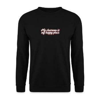 Salle de classe Happy Place enseignant école des enfants - Sweat-shirt Unisexe - noir - Devant - Alina (178cm) & Michal (187cm)