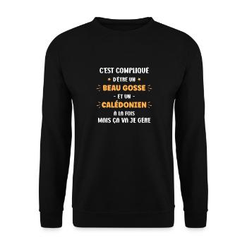 Compliqué beau gosse et calédonien - Sweat-shirt Unisexe - noir - Devant - Alina (178cm) & Michal (187cm)