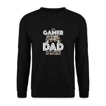 Ich bin ein Gamer Dad, genau wie ein normaler Dad - Unisex Pullover - Schwarz - Vorne - Alina (178cm) & Michal (187cm)